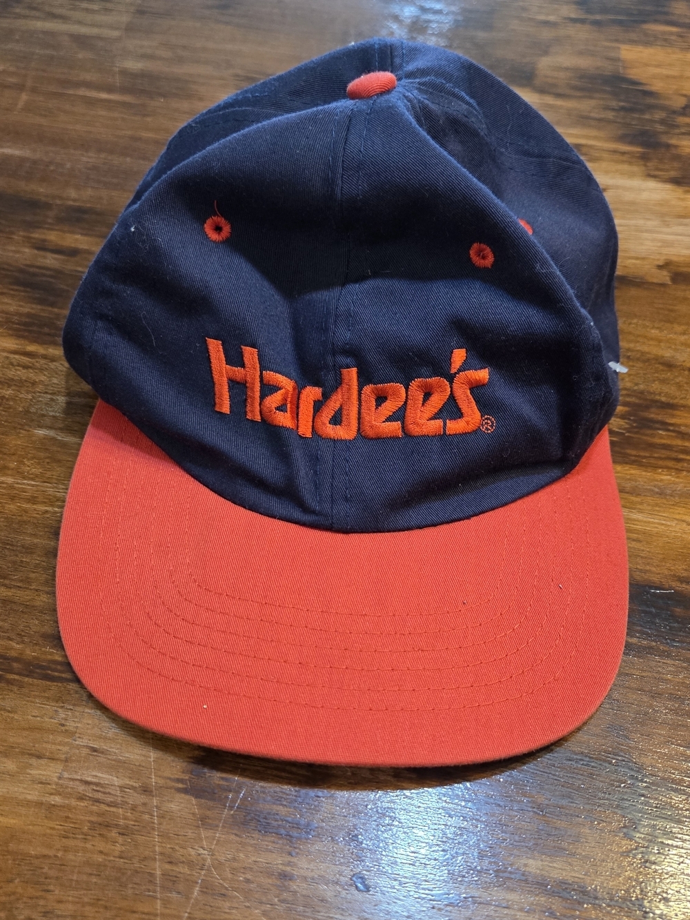 Vintage 90'S Embroidered Hardees Employee Uniform Snapback Hat Cap